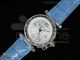 Pasha GMT SS White Textured Dial on Blue Leather Strap A23J