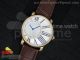 Rotonde de Cartier Mystery RG White Dial on Brown Leather Strap A23J