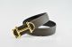 Hermes Reversible Belt Brown/Black Anchor Chain Togo Calfskin With 18k Gold Buckle