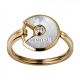 Amulette De Cartier Yellow Gold Ring Fake White Mother-Of-Pearl Diamond Copy B4213300