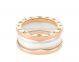 Replica Bvlgari B.zero1 White Ceramic and Rose Gold Ring