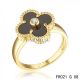 Van Cleef and Arpels Yellow Gold Vintage Alhambra Ring Black Onyx with Diamond